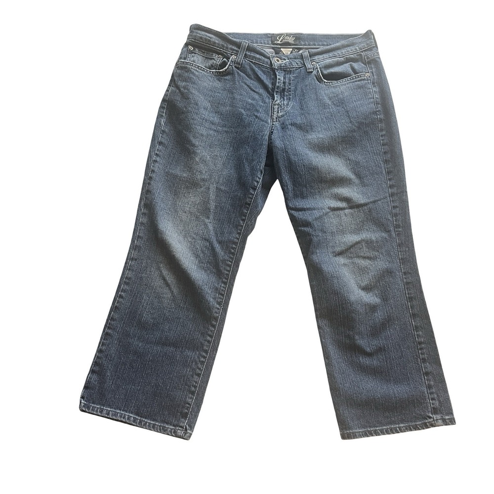 VTG Lucky Brand Jeans Women's Size 10 / 30 Classic Rider Crop Denim Medium Wash